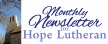 Photo of church, link to Monthly Newsletter